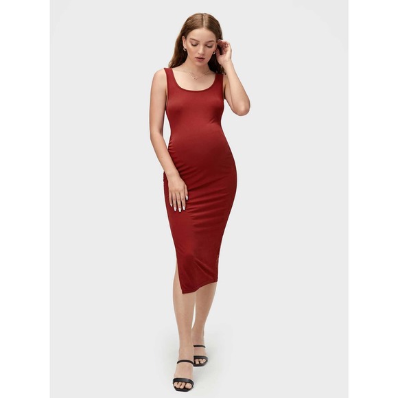 BASICS Maternity Split Tank Dress - Picture 1 of 11